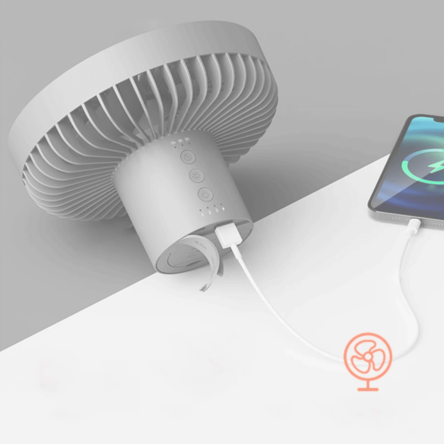 VENTILADOR PORTÁTIL CORDILHEIRA RECARREGÁVEL 10000mAh