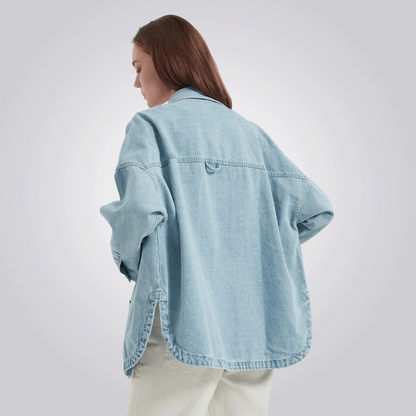 CAMISA CORDILHEIRA LONG JEANS FEMININA