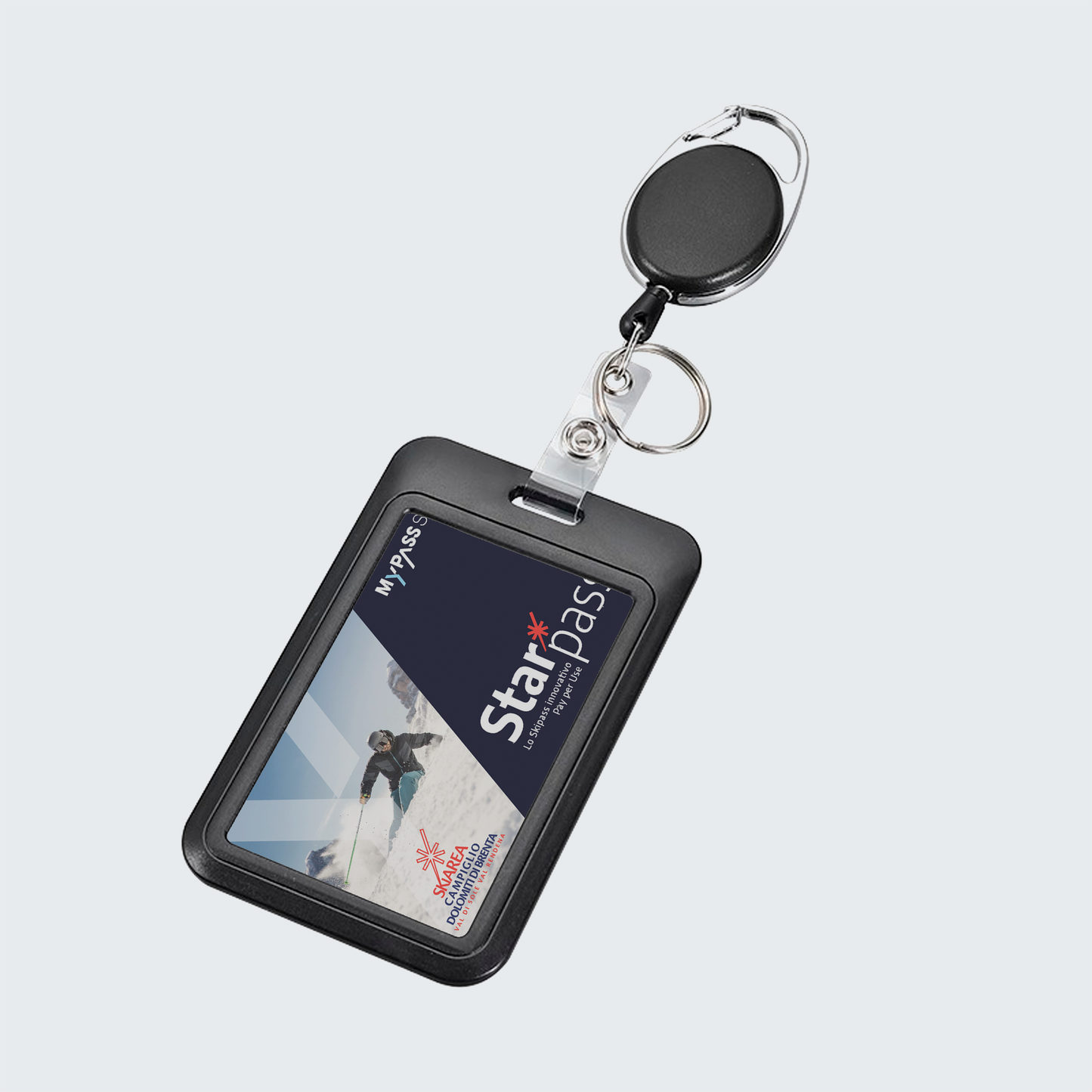 PORTA PASS DE SKI CORDILHEIRA C/ CLIP RETRÁTIL