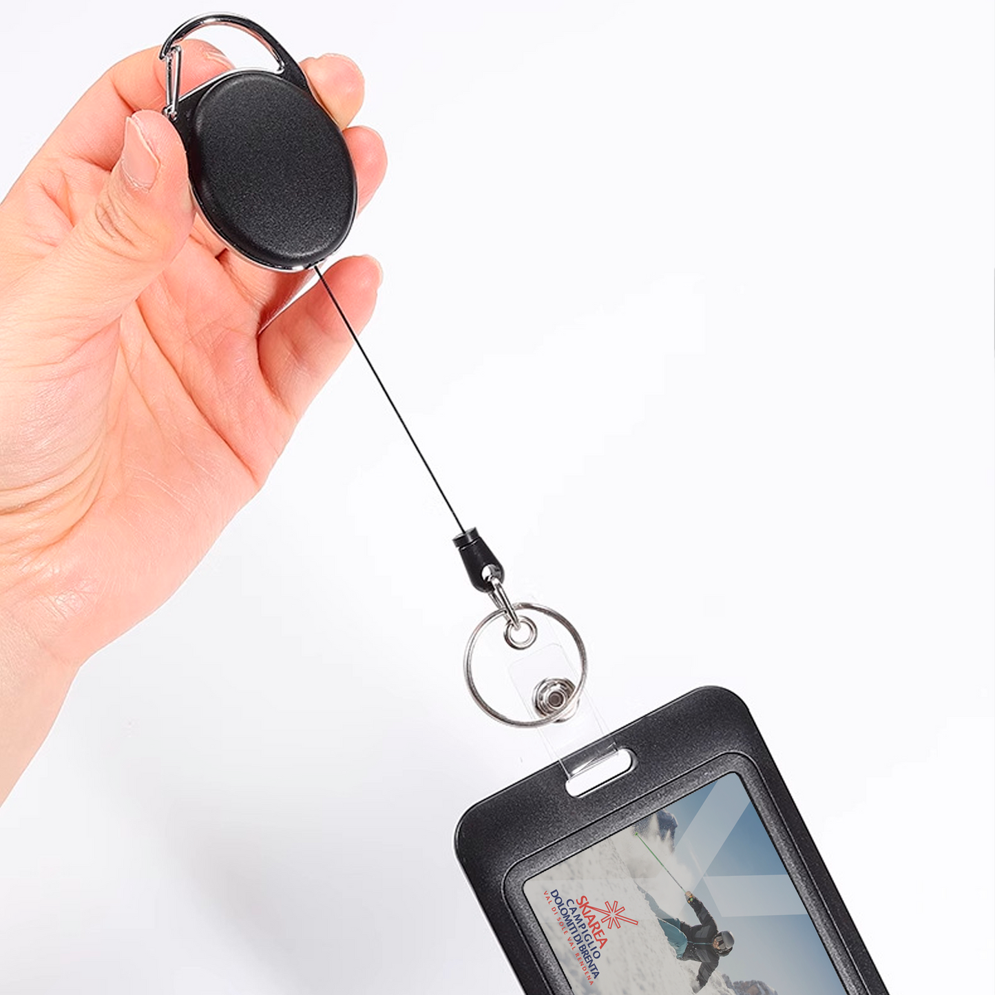 PORTA PASS DE SKI CORDILHEIRA C/ CLIP RETRÁTIL